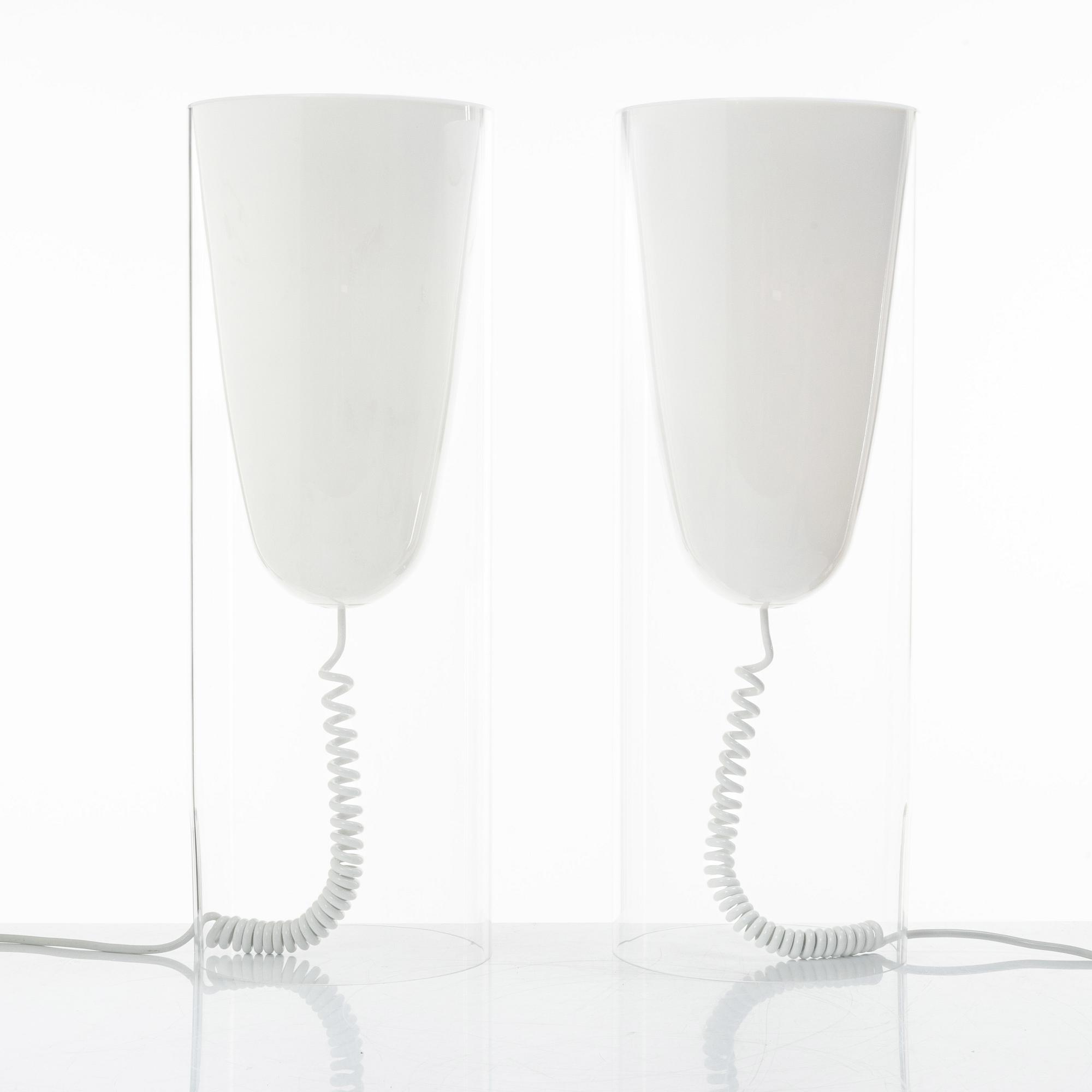 Ferruccio Laviani, a pair of 'Toobe' table lamps, Kartell, Italy.