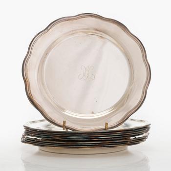 A set of ten silver plates. Turku 1938-1980.