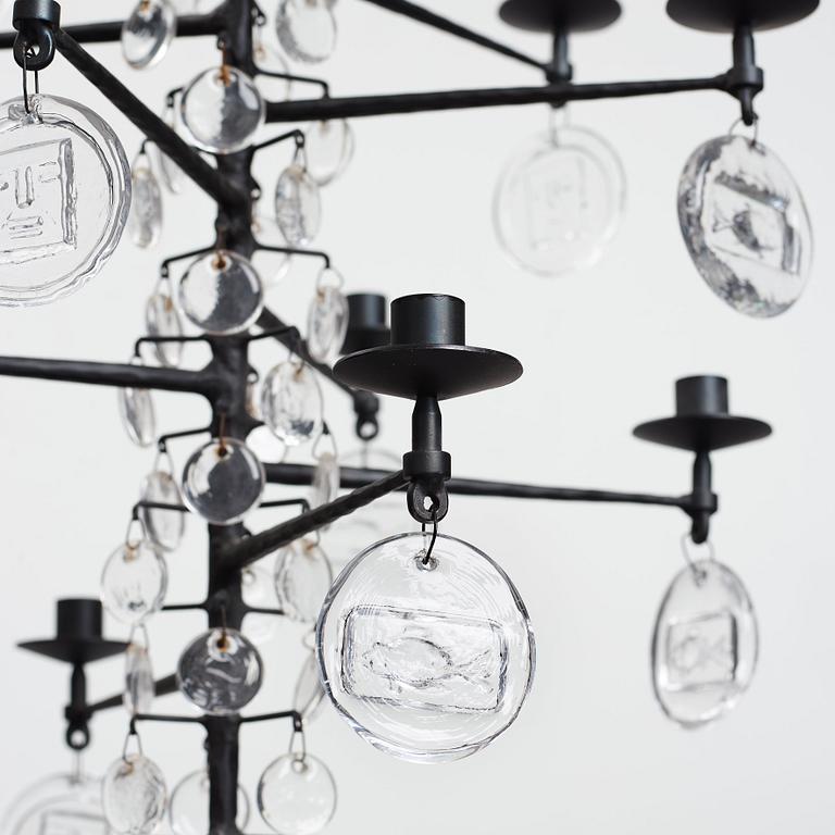 Erik Höglund, a twelve lights chandelier, Boda, Sweden ca 1960.
