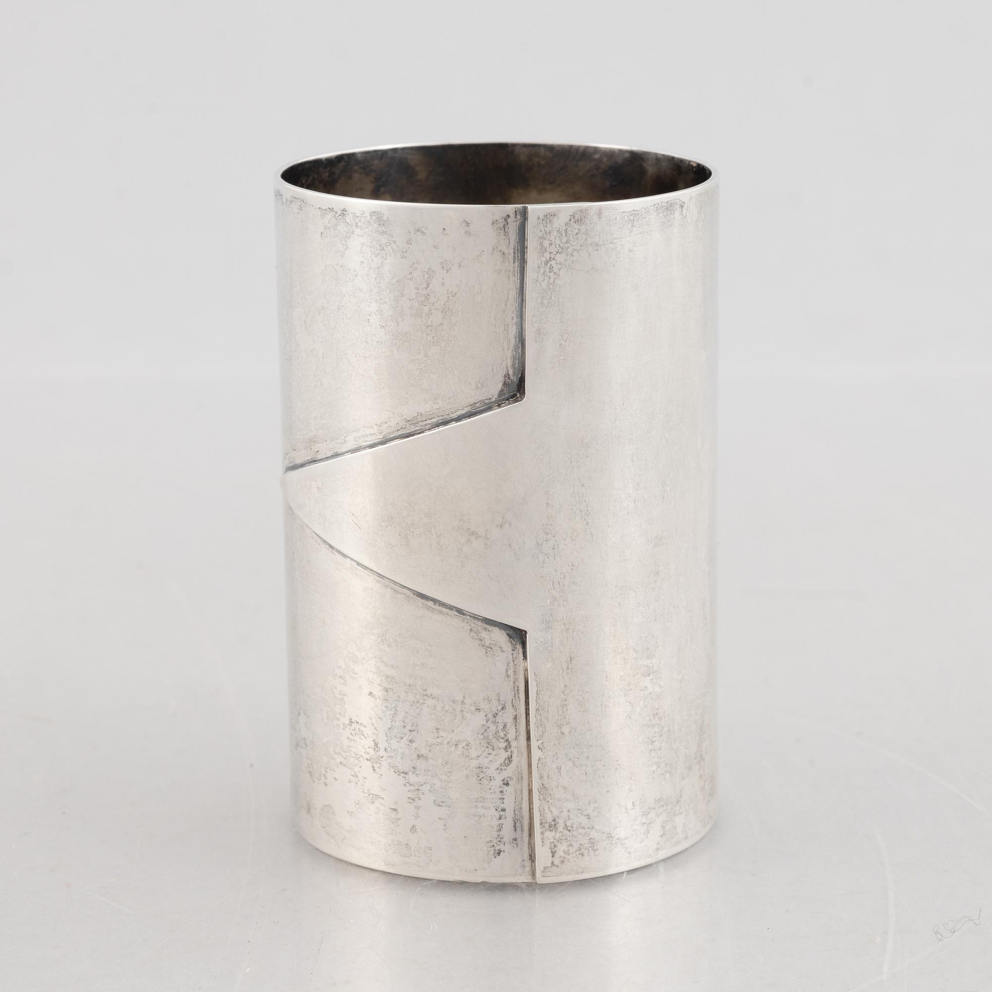 Barbro Littmarck, cup, sterling silver, W.A. Bolin, Stockholm 1971.