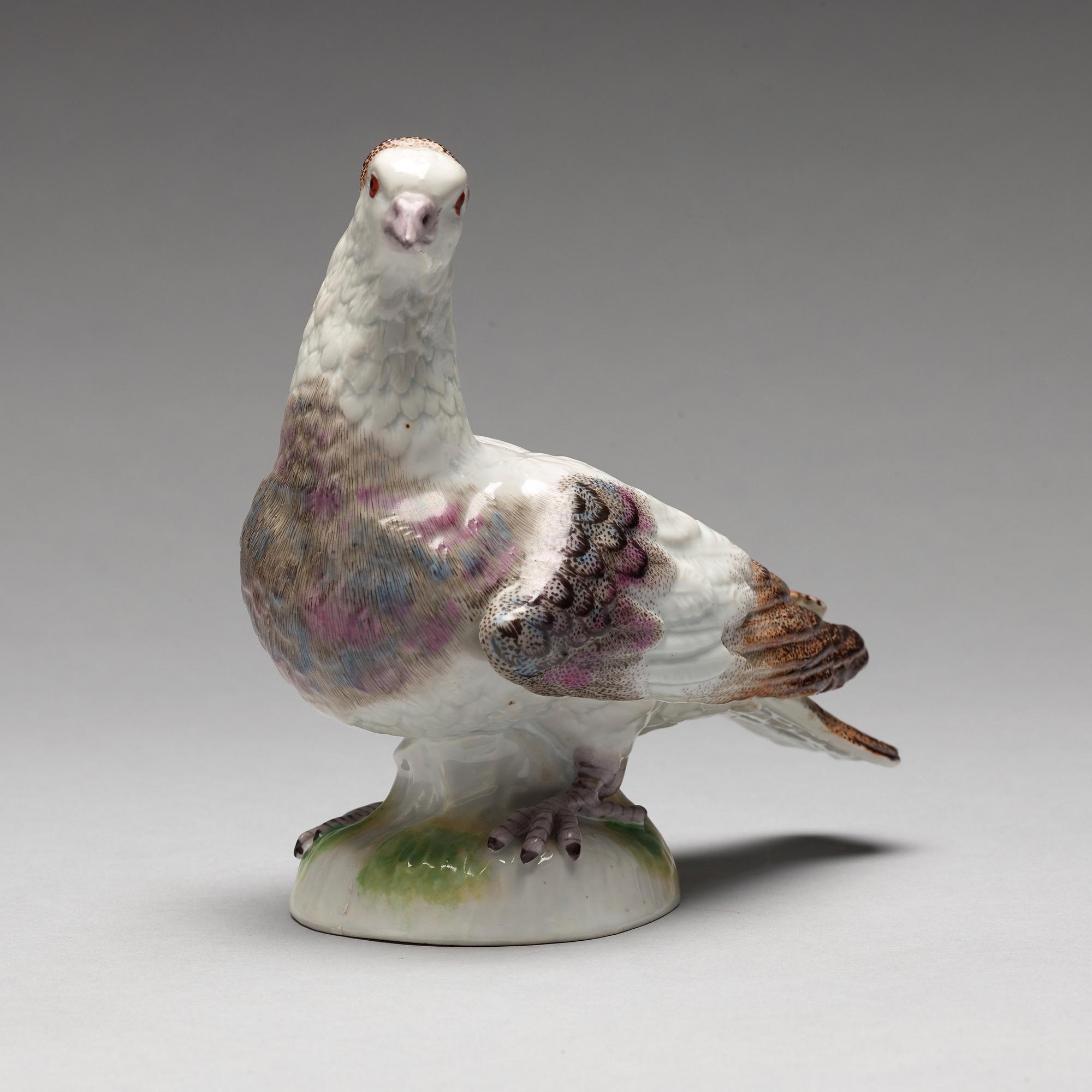 A porcelain figure of a dove, possibly Samson.