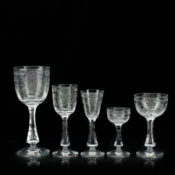 SERVIS, 28 delar, glas, "Mac Guirlang", Fritz Kallenberg, Boda, tillverkade ca 1952 - ca 1975.