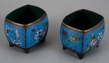 PARTI CLOISONNÉ, 5 delar, Kina, 1900-tal.