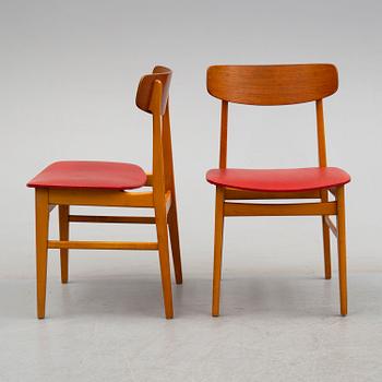 A set of four mid 20th century chairs.