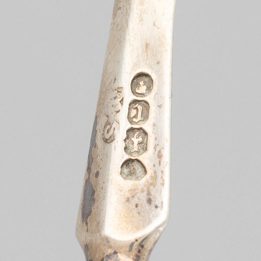 Bestick, 12 st, silver, London, England, 1858.