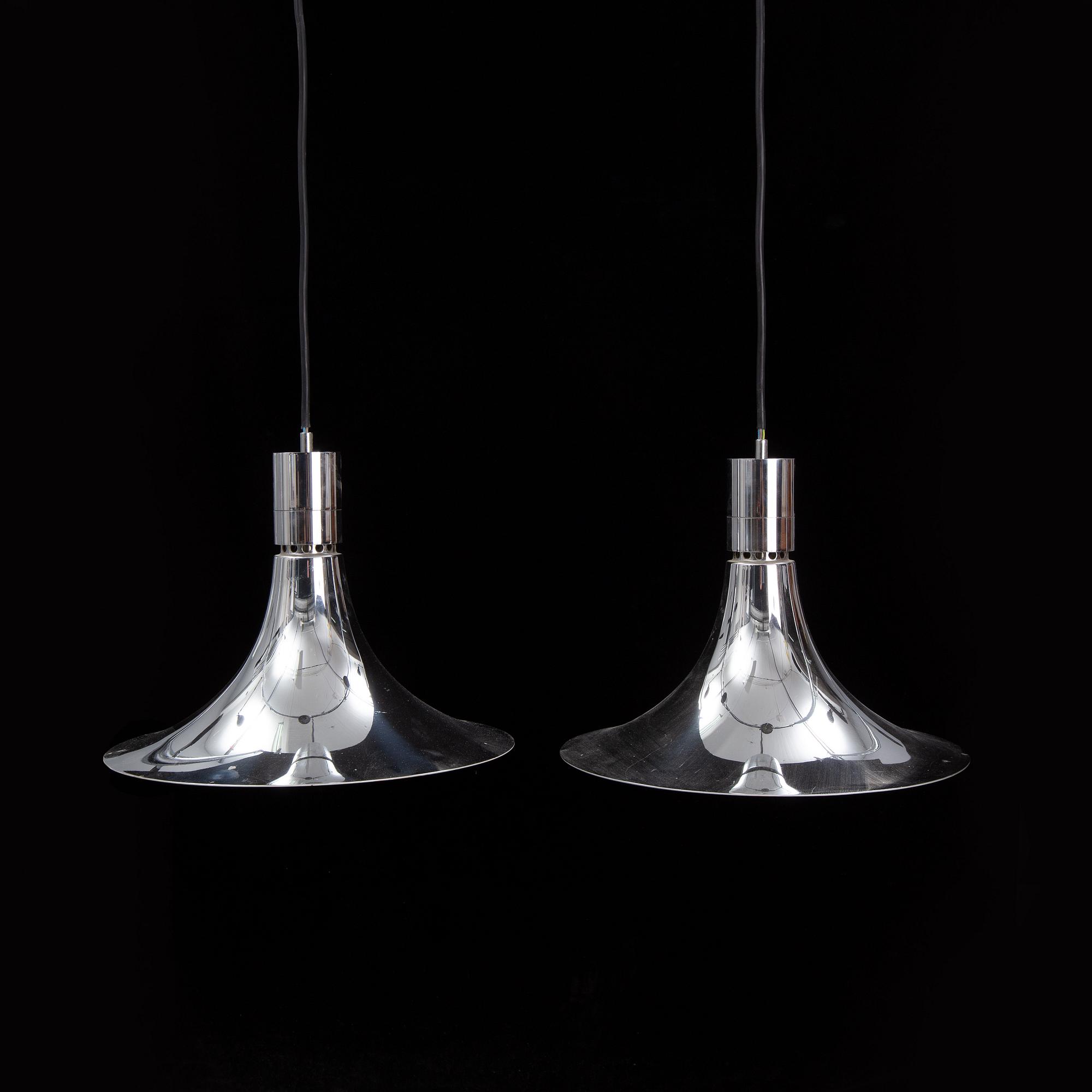 A pair of ceiling lamps design Franca Helg & Franco Albini for Sirrah, Italy, 1960s.