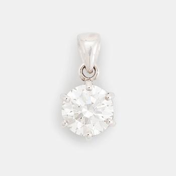 465. An 18K white gold pendant set with a round brilliant-cut diamond 1.16 ct D if (internally flawless).