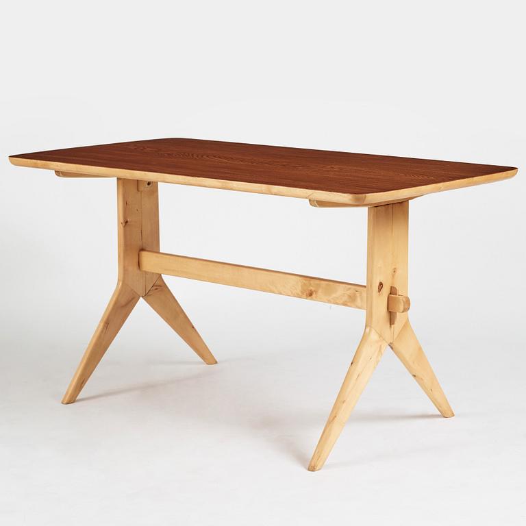 Ilmari Tapiovaara, attributed to, a dinner table with two benches, probably Finland 1950-60's.