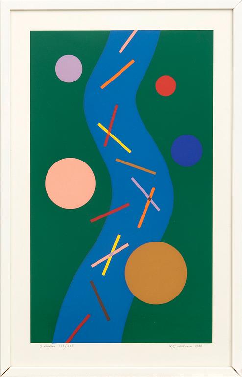 KG Nilson,  färglitografi, signerad och numrerad 133/225. Daterad 1988.