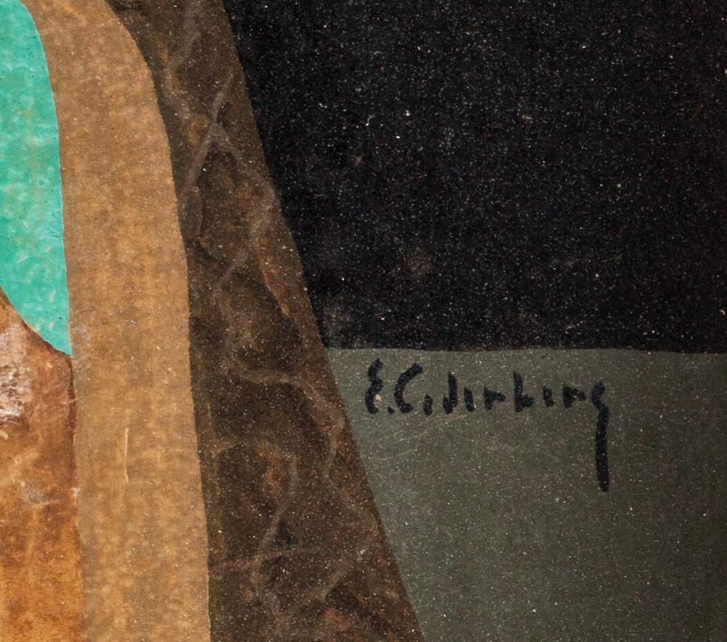 ERIC CEDERBERG, olja på pannå, signerad.