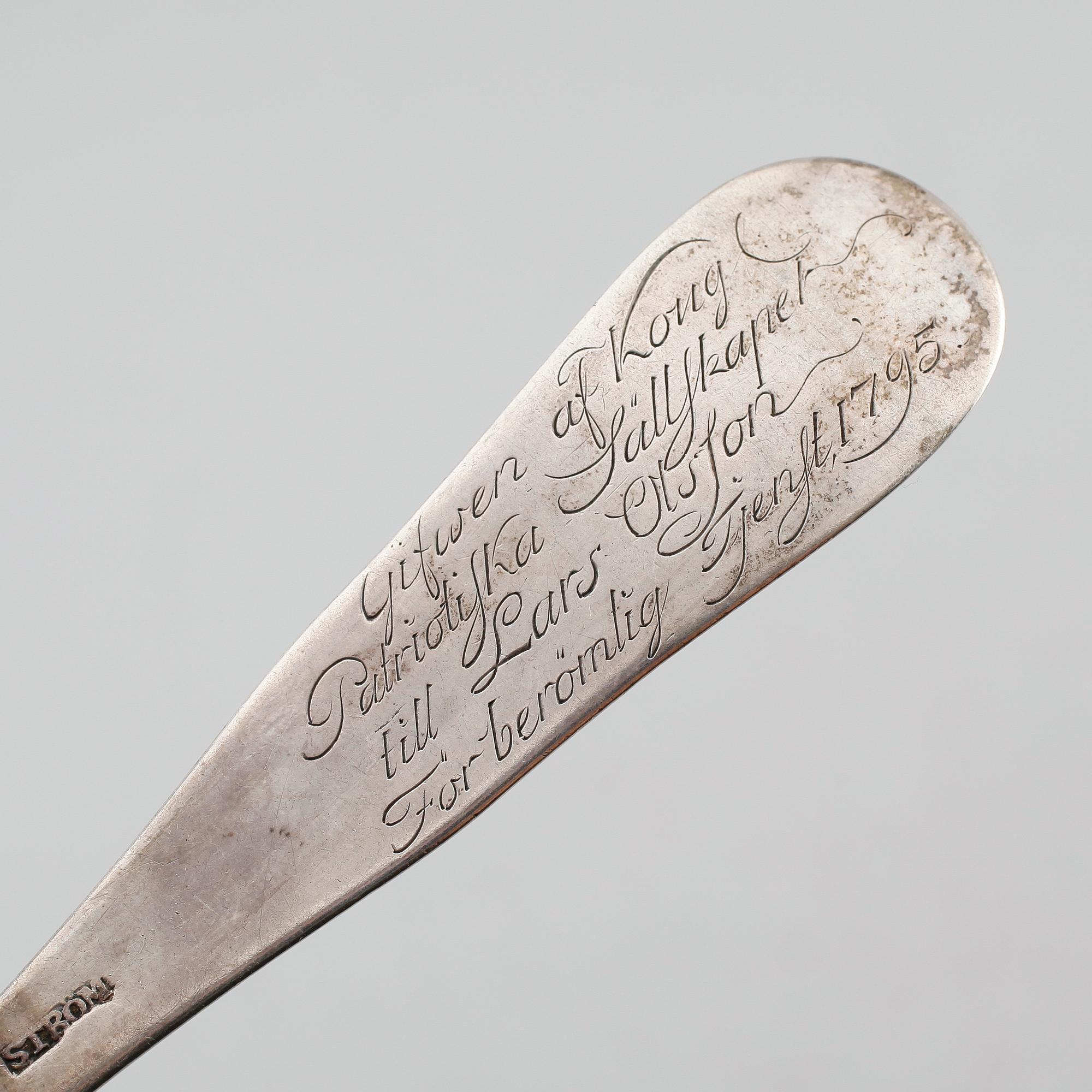 MATSKEDAR, 3 st, silver, 1700-tal. Vikt ca 183 gram.