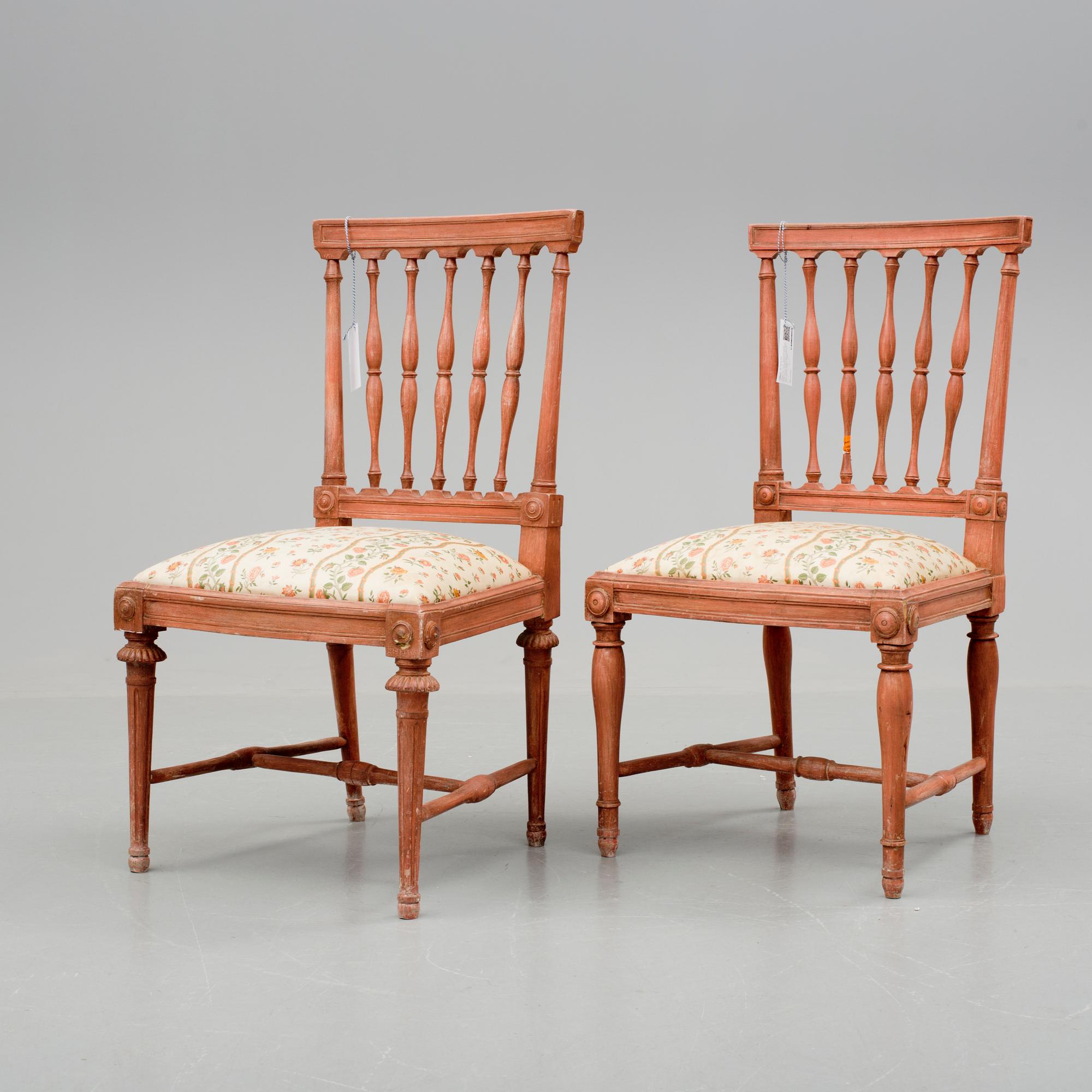 STOLAR, 2 st,  Ephraim Ståhl (mästare i Stockholm 1794-1820 och Jacob Malmsten (mästare i Stockholm 1780 - 1788).