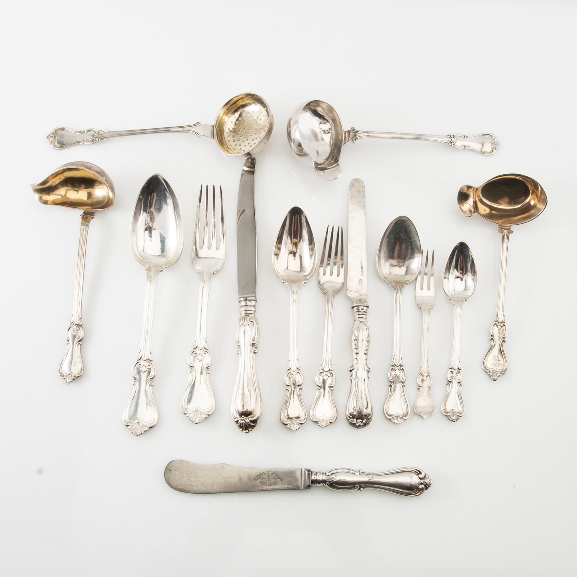 Cutlery approx. 123 dlr "Olga" silver Stockholm late 19th century - early 20th century.