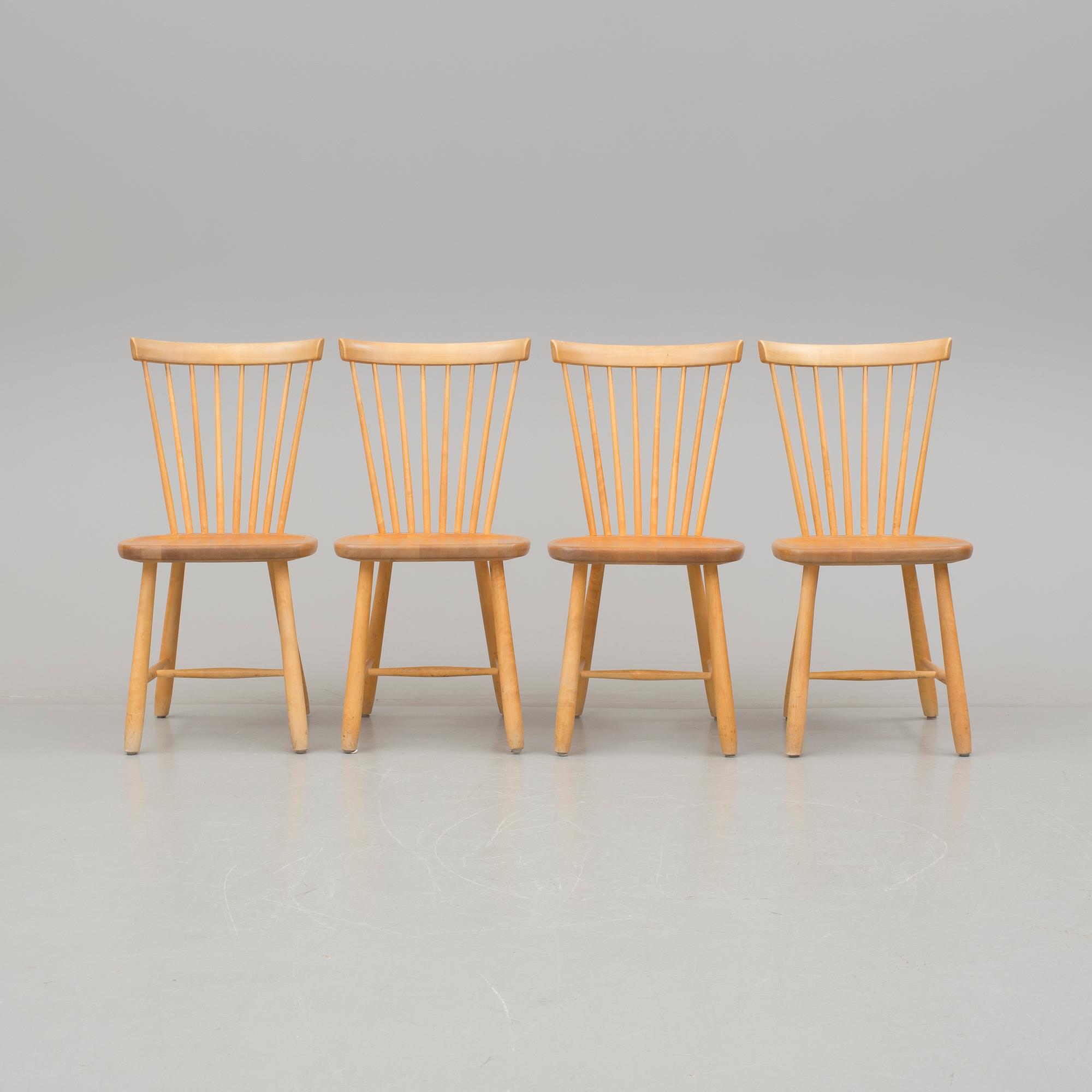 STOLAR, 4 stycken, "Lilla Åland", Carl Malmsten, Stolab.