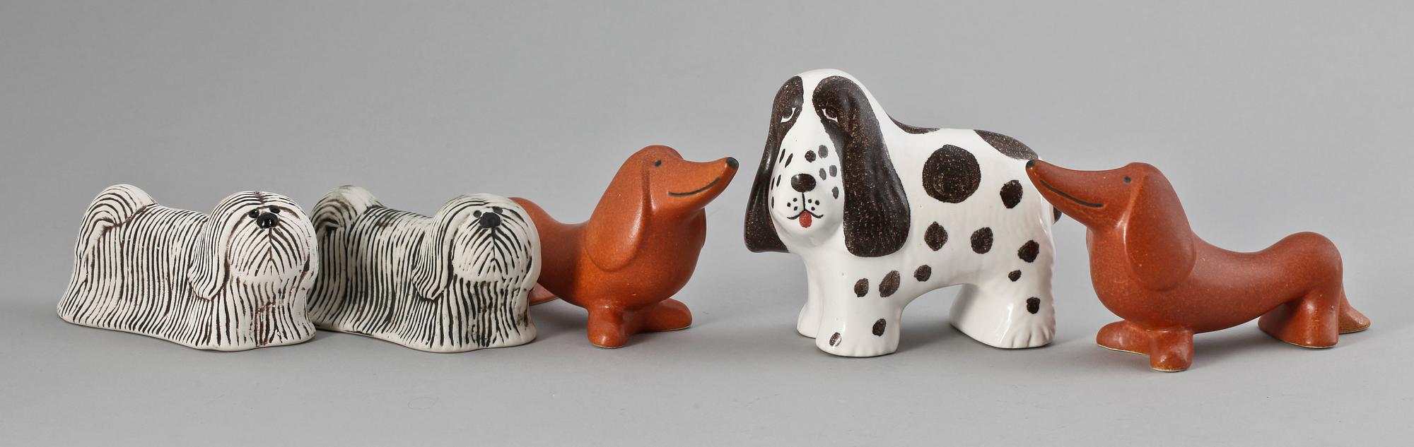 FIGURINER, 5 st, stengods, Lisa Larson, Gustavsberg.