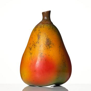 Hans Hedberg, a faience sculpture of a pear, Biot, France 1980s..