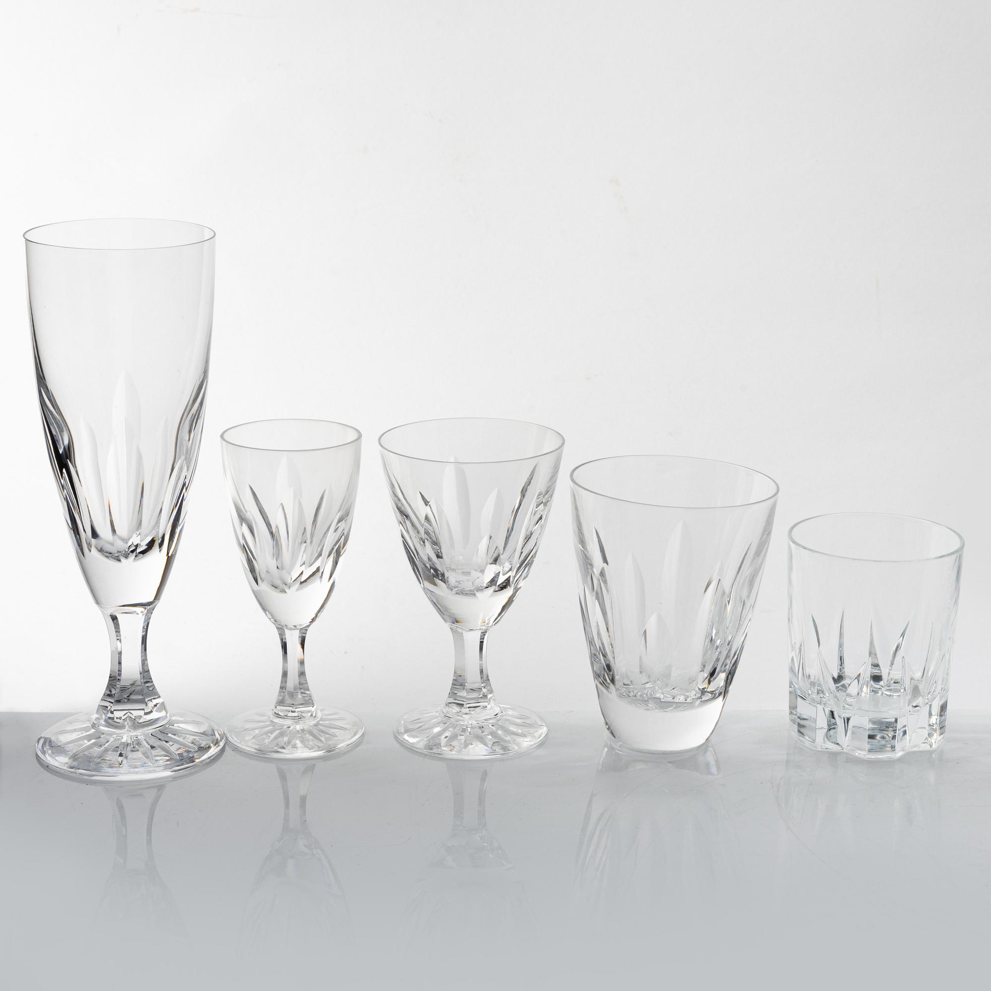 An 85-piece glass service, Kosta, Sweden, second half of the 20th century.