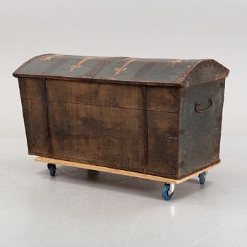 A swedish provincial oak chest, dated 1928.