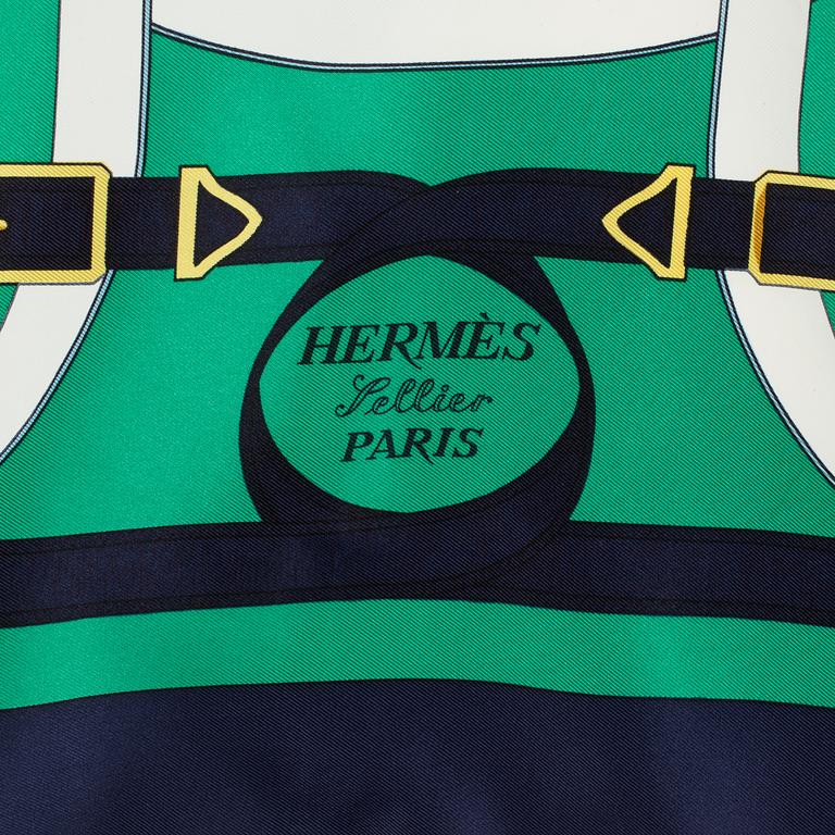 A silk scarf by Hermès "Eperon d'Or".