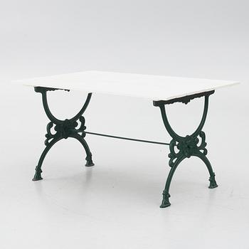 Garden bench, armchair and table, 20th century.