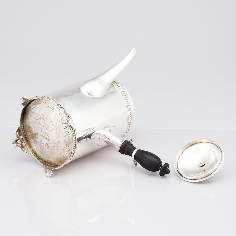 Erik Enander, kaffekanna, silver, Uppsala 1788. Gustaviansk.
