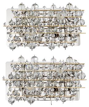 804. A pair of J. & L. Lobmeyer wall lamps "The Met"/"Exploding Star", Vienna, Austria 1960's.