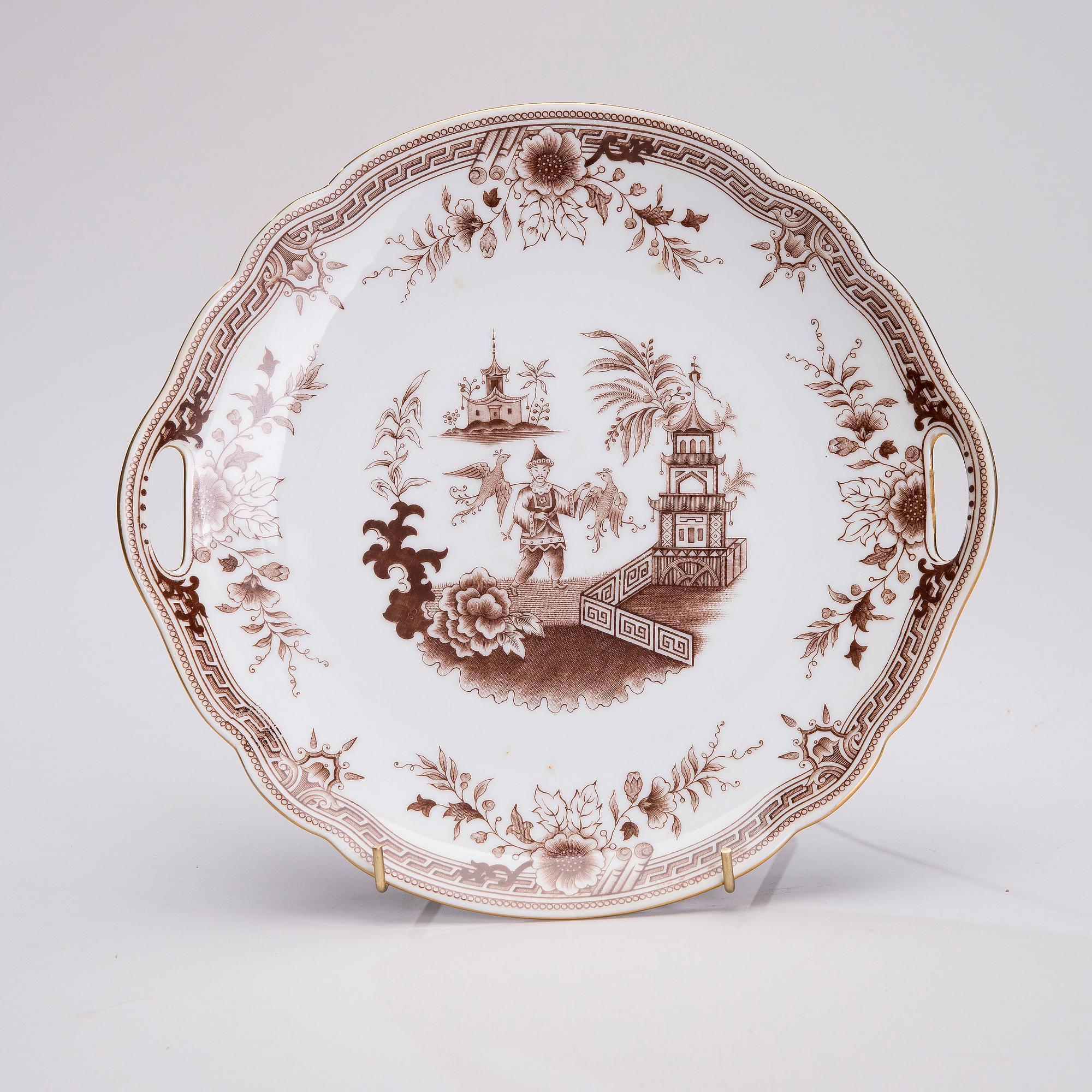 SERVISDELAR, 5 st, porslin, "Singapore", Arabia 1917-27 och 1932-49.