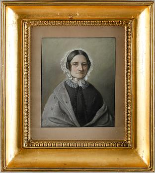 OKÄND KONSTNÄR, pastell, osignerad, 1800-talets mitt.