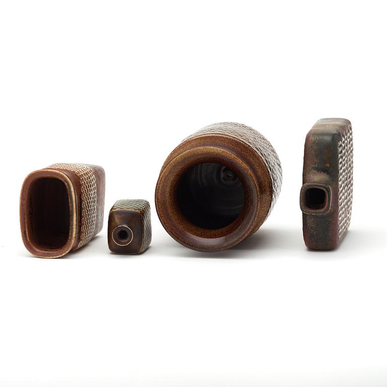 Stig Lindberg, A set of four stoneware vases, Gustavsberg Studio 1966-67.