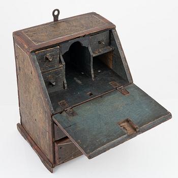 A Swedish provincial miniature secretaire, dated 1811.