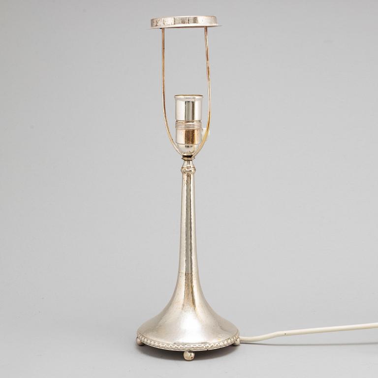 K Anderson, bordslampa, silver, Stockholm, 1924.