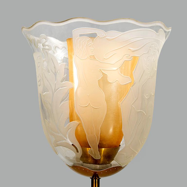 Bo Notini, golvlampa, Glössner & Co, Sverige 1940-50-tal.