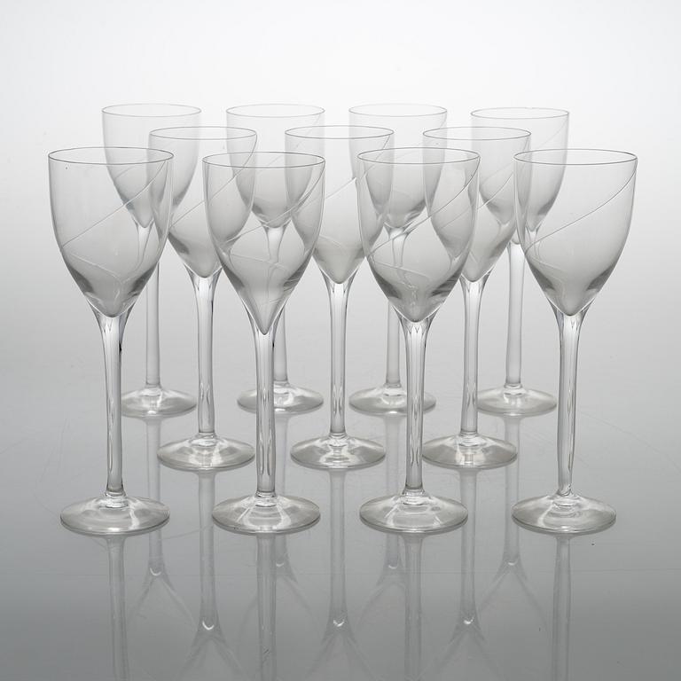 ANNA EHRNER, A 46-pieces Swedish 'Line' glass service by Kosta Boda, late 20th century.