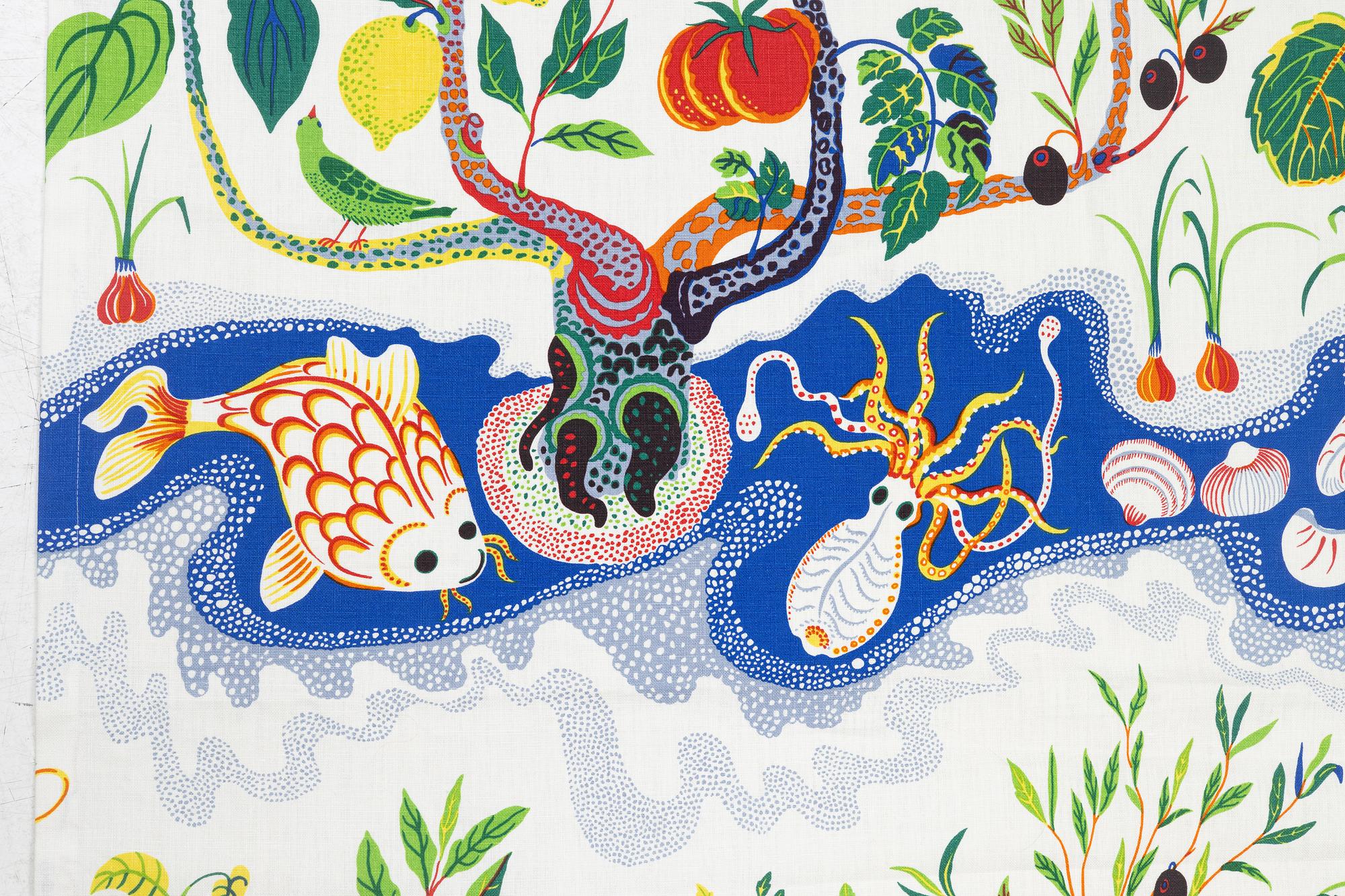 Josef Frank, a curtain, 'Italian Dinner', Svenskt Tenn.