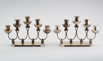 KANDELABRAR, 1 par, art déco, 1900-talets första hälft.