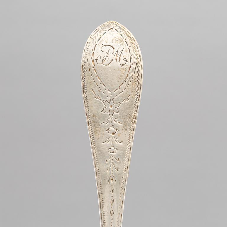 Three Danish silver serving spoon, Assay Master Mark of Frederik Fabritius (1787-1823).