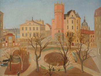 696A. Olof Ågren, View over Mosebacke Square, Stockholm.