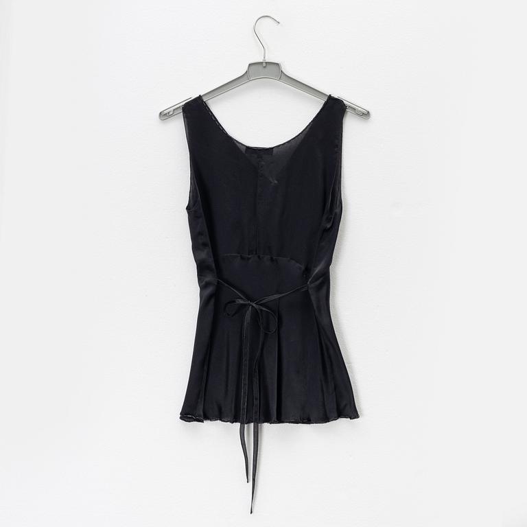 Prada, a set of a black silk top and skirt, size 42.