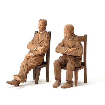 Axel Petersson Döderhultarn, "Schackspelare" (Chess players) (3).