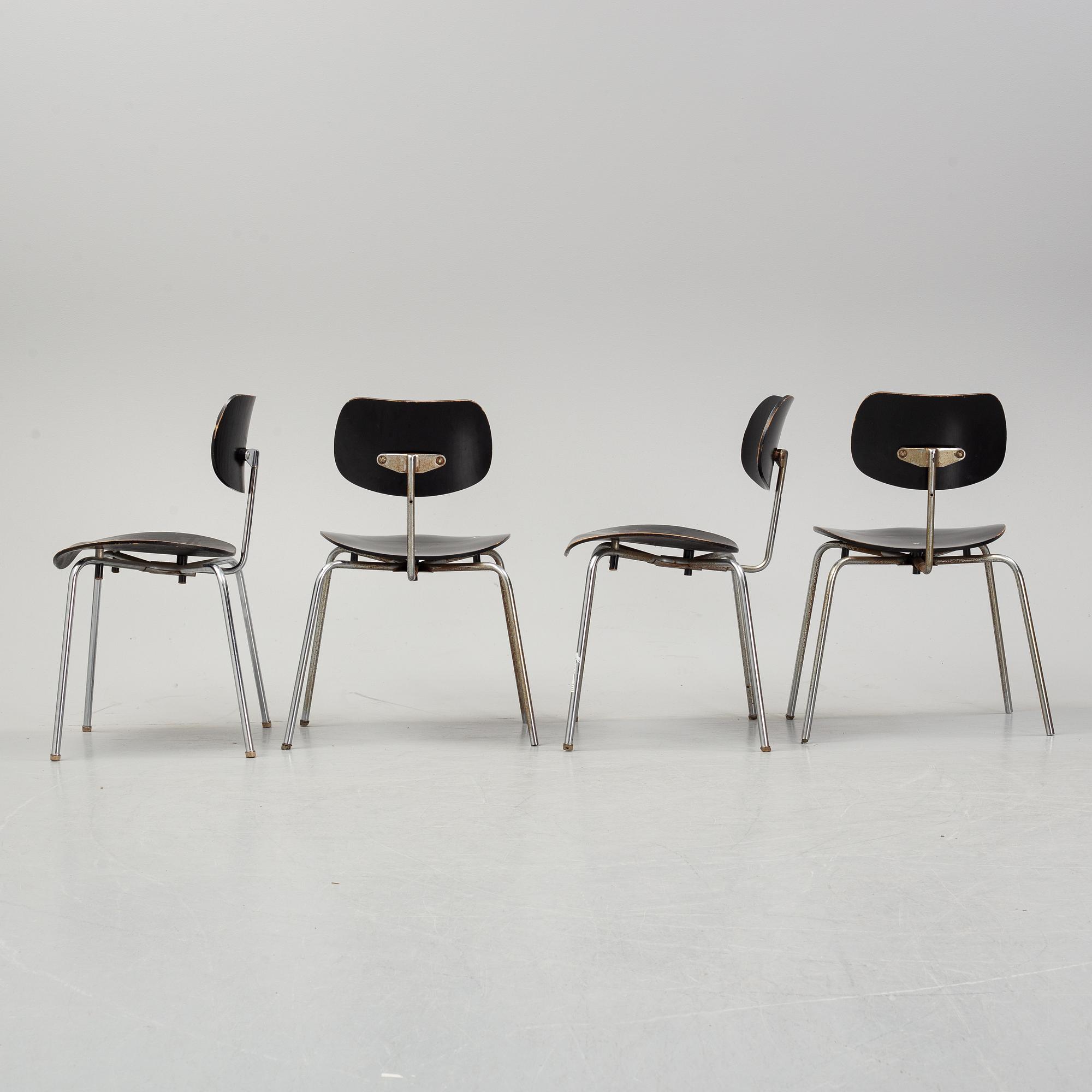 Egon Eiermann, six 'SE 68' chairs, Wilde & Spieth.