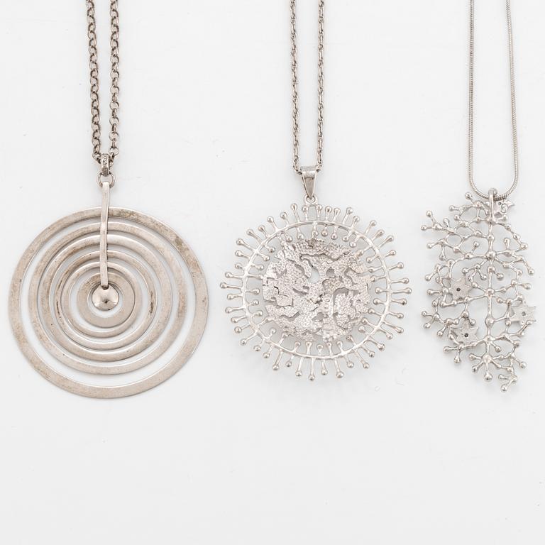 TAPIO WIRKKALA, pendants, 3 st, silver Kultakeskus oy.