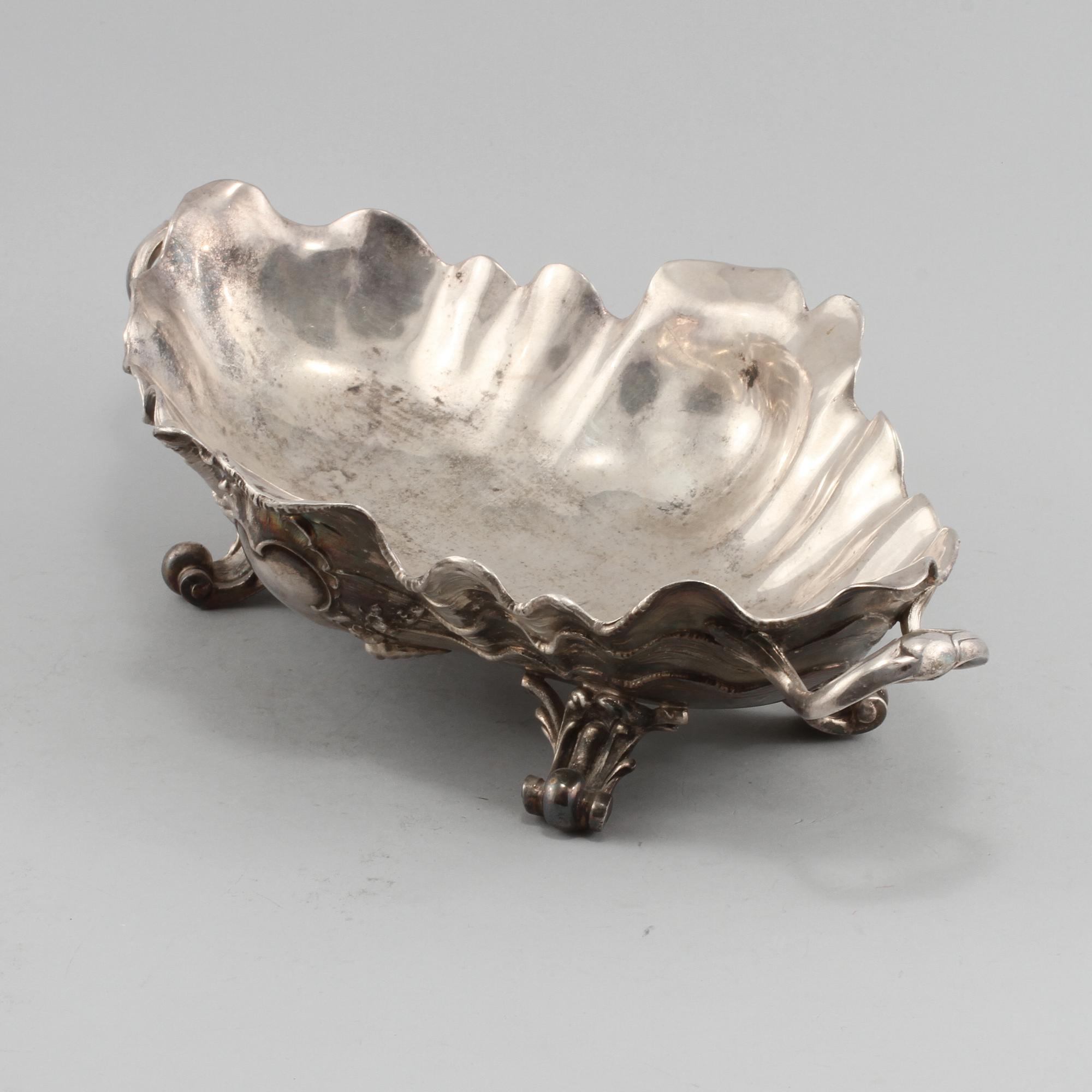 SKÅL, nysilver, rokokostil, 1800-talets andra hälft.