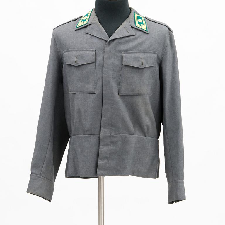 Set of Finnish military uniforms, second half of 20th Century.