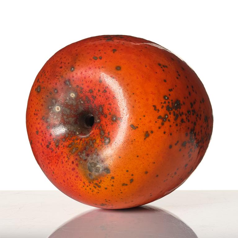 Hans Hedberg, a faience sculpture of an apple, Biot, France.