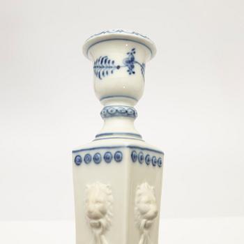 Royal Copenhagen, Candelsticks, a pair, blue and white porcelain, Denmark, 1969-1974.