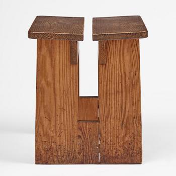 Axel Einar Hjorth, a "Skoga" stained pine stool, Nordiska Kompaniet, Sweden, 1930s.