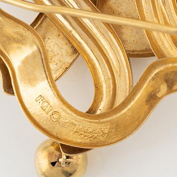 18K gold brooch, 20's.