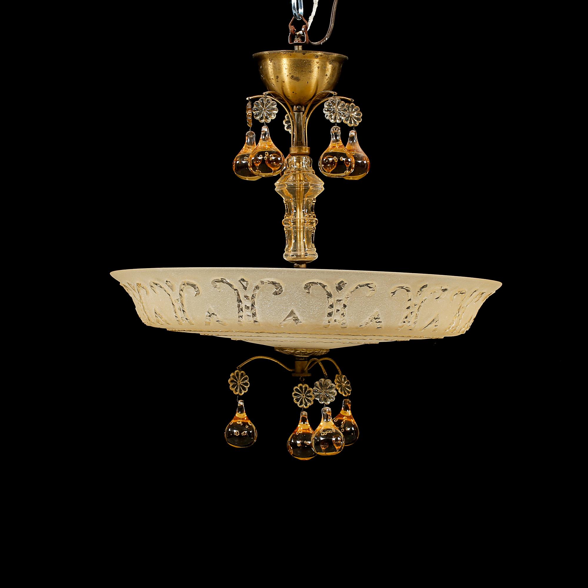 TAKLAMPA, 1900-talets andra kvartal, höjd ca 50 cm.