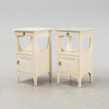 A pair of Art Nouveau bedside tables, early 20th century.