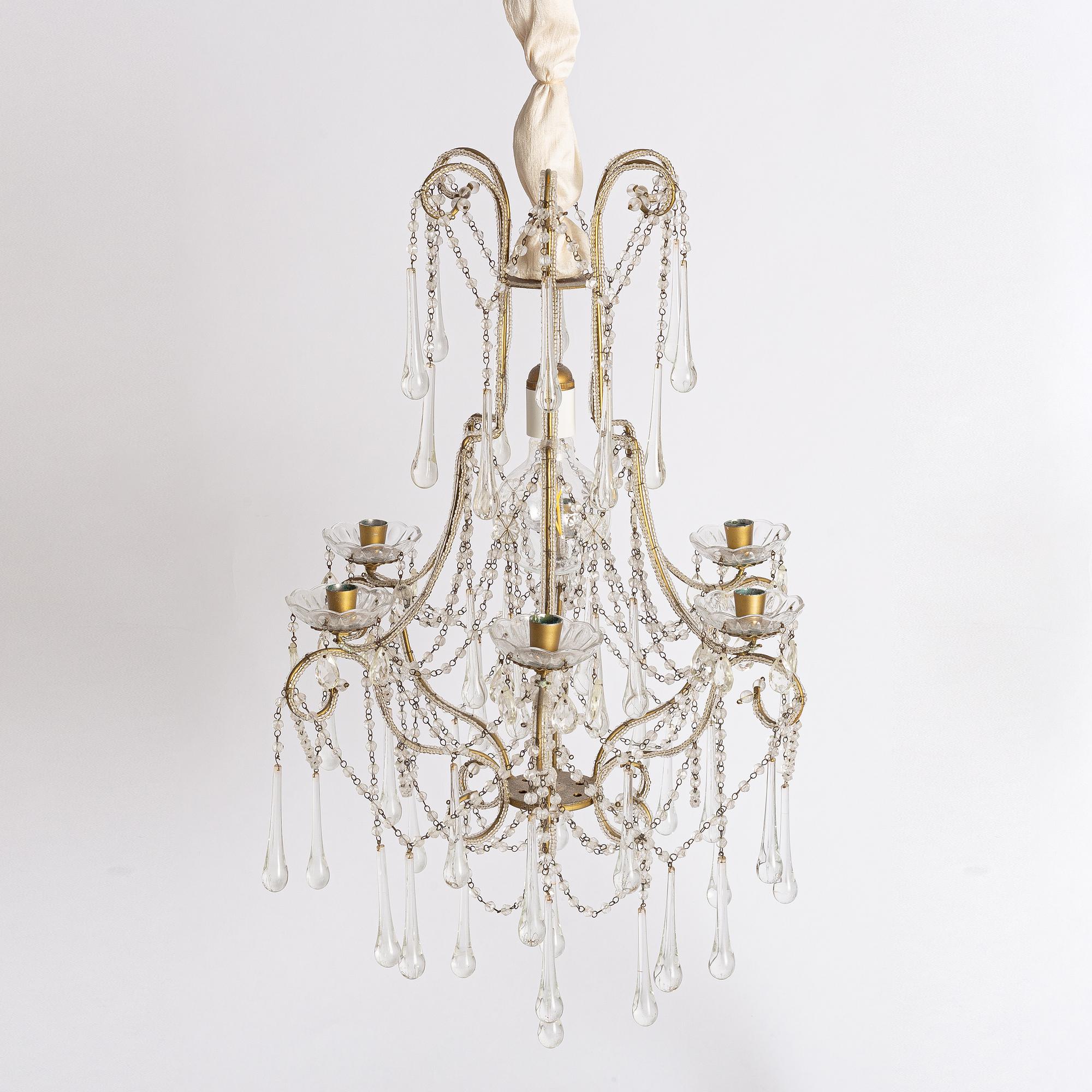 Chandelier, probably Italy, 1960s/70s.